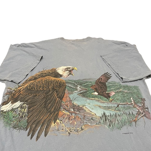 American Eagle Wrap Around 90’s Vintage Nature Animals Distressed Faded XXL Blue - Picture 5 of 7